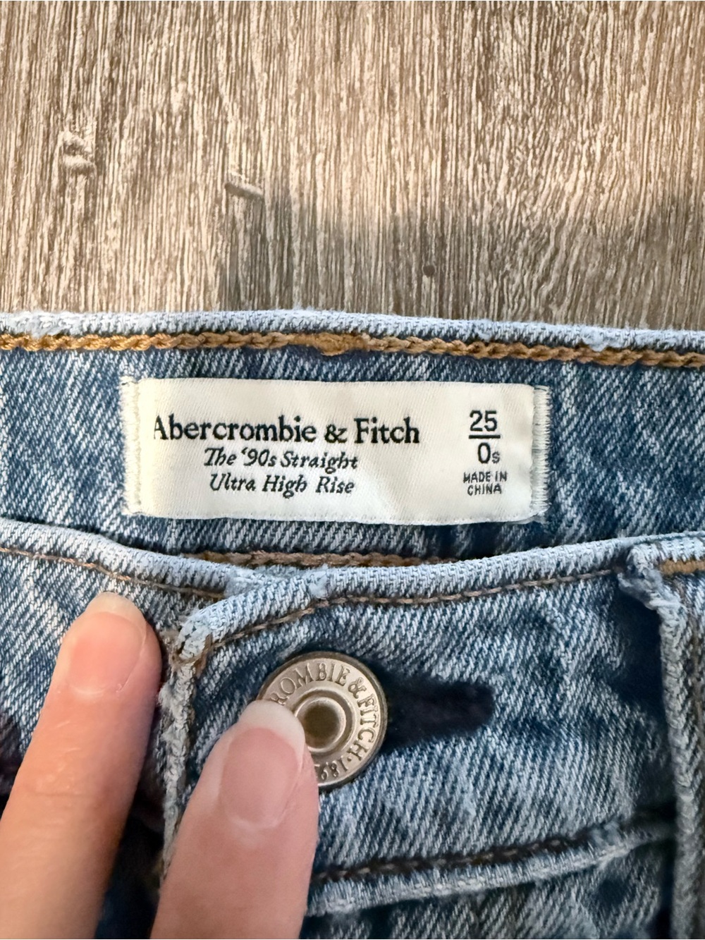 Abercrombie & Fitch Light Blue Denim High Rise Straight Jeans